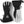 Hestra black and grey ski gloves with adjustable wrist straps and drawcord cuffs