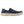 Korkers navy blue canvas slip on shoe with white rubber sole