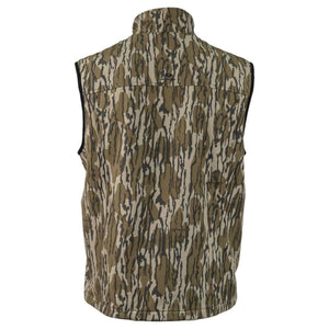 Back view of Mobile Warming vest in Mossy Oak camouflage pattern