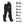 Black battery powered heated socks with feature icons for heating panels, battery type, temperature, and duration
