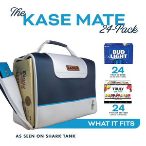 Kanga Kase Mate 24 pack cooler holding a Coors Banquet beer case with Bud Light and Truly seltzer 24 packs shown