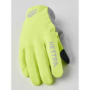 Hestra neon yellow glove with grey fleece back and reflective logo