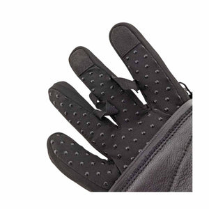 Glovii black glove with silicone grip dots on fingers and pull tabs
