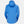 Back view of a blue Helly Hansen hooded rain jacket