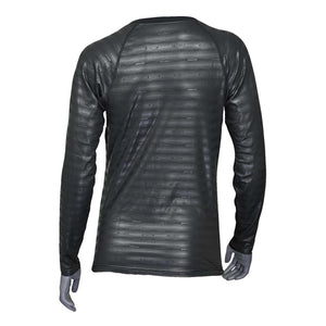 Seirus black long sleeve base layer shirt with repeating Heatwave logo pattern