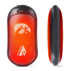 ActionHeat rechargeable hand warmer with red and black geometric pattern