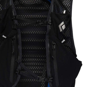 Black Diamond running vest showing mesh back panel and front zippered pockets