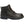 Dark brown leather lace up work boot with black rubber sole