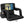 Alpcour black folding stadium seat with armrests and cup holder
