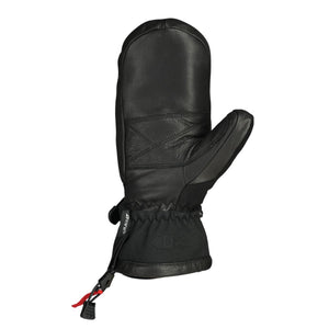 Seirus black leather mitten with adjustable wrist strap
