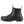 Black leather slip on safety boot with elastic side panels and textured rubber sole