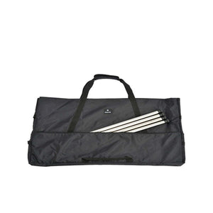 Snow Peak black storage bag containing metal tent poles