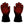 Black gloves with red glowing geometric line patterns on the back of the hands