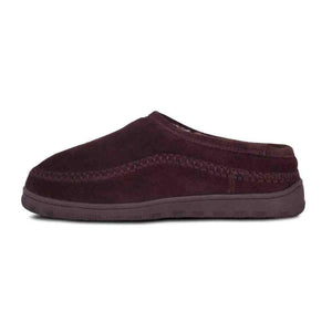 Cloud Nine Sheepskin dark brown suede slip on slipper with textured rubber sole