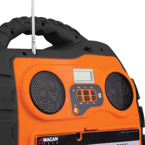 Wagan Tech portable radio with dual speakers and telescopic antenna