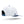 White Mission snapback hat with blue brim and rope detail