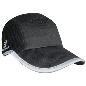Black Headsweats performance running cap with reflective brim trim