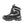 Black and white insulated winter boot with lace up closure and rubber sole