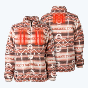 Mobile Warming Women's Upland Sherpa Printed Long Heated Jacket