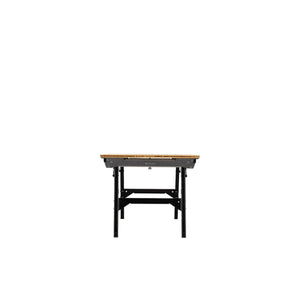 Snow Peak bamboo camping table with black metal frame