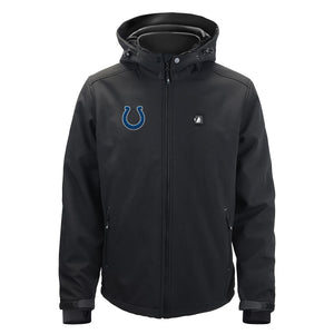 Black Indianapolis Colts softshell hooded jacket with team logo