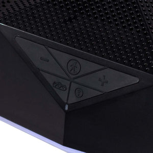 Outdoor Tech speaker control panel with volume and playback buttons