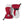 Hestra red and white winter mittens with adjustable wrist straps