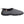 Grey knit slip on slipper with black trim and black rubber sole