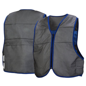 Pyramex Safety grey cooling vest with blue trim and front zipper