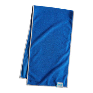 Mission blue cooling towel with grey trim and Duo Max label