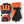 Hestra orange and black insulated ski gloves with adjustable wrist straps