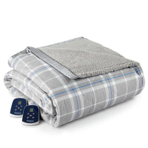Shavel Micro Flannel The Modern Reverse to Sherpa Electric Heated Blanket - Queen