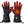 Black heated winter gloves with touchscreen fingertips and adjustable wrist straps