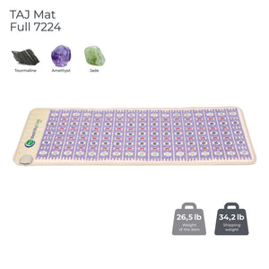 HealthyLine TAJ full mat with tourmaline amethyst and jade stones including weight and shipping weight specifications