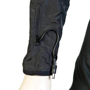 Warm and Safe heated jacket sleeve with power cable and zipper pocket