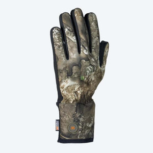 Mobile Warming camouflage heated glove with power button on wrist