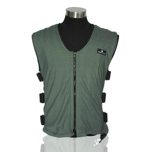 CompCooler green liquid cooling vest on a mannequin