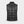 Black quilted puffer vest with a high collar and front zipper closure