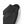 Close up of black fabric sleeve cuff with partial white logo text