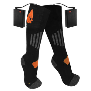 Temp360 black heated socks with external battery packs