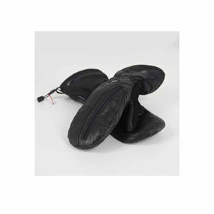 Seirus black leather heated mittens with zippered pocket