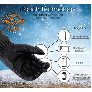 Milwaukee Leather Men's 7V Leather Heated Winter Gloves