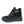 Black ankle boot with side zipper and lace up front