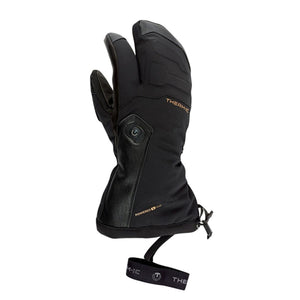 Therm-ic black heated three-finger ski mitten with power button