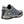 Korkers grey and blue low top hiking shoe with speckled midsole and black heel detail