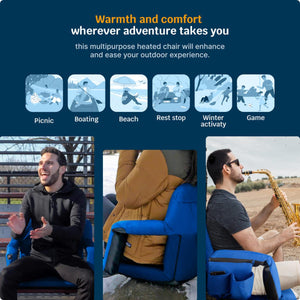 Alpcour Reclining Heated Stadium Seat with Armrests - Wide