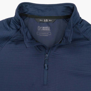 Mobile Warming mens large blue quarter zip base layer interior label