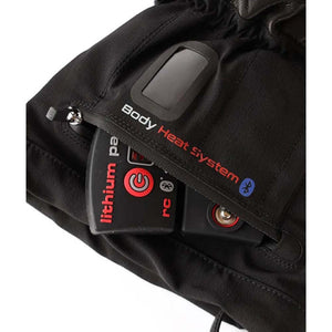 Lenz lithium battery pack inside a zippered pocket on a black glove