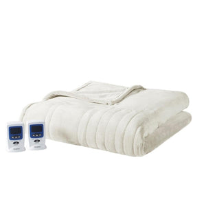 Beautyrest cream heated blanket with two digital controllers