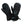Black Therm-ic heated mittens with adjustable wrist straps